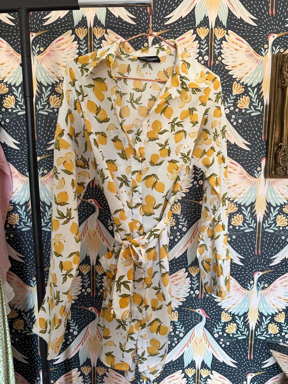 Kittenish Amalfi Lemon button down shirt/dress
